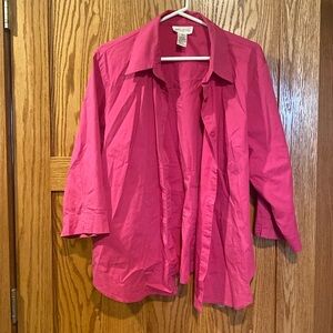 Jones New York Sport Pink Button Up Blouse